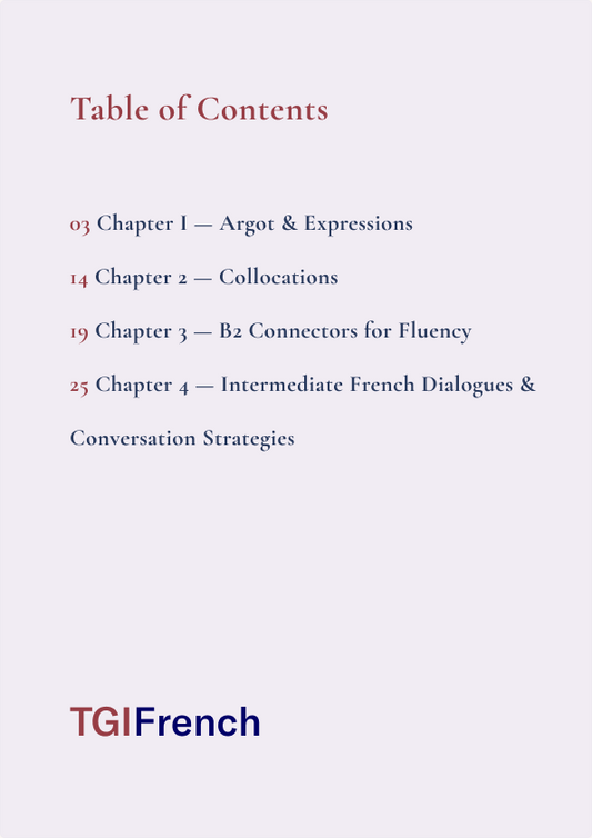B1/B2 French Fluency