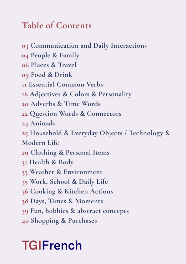 Core French: The 1,000 Words You Need