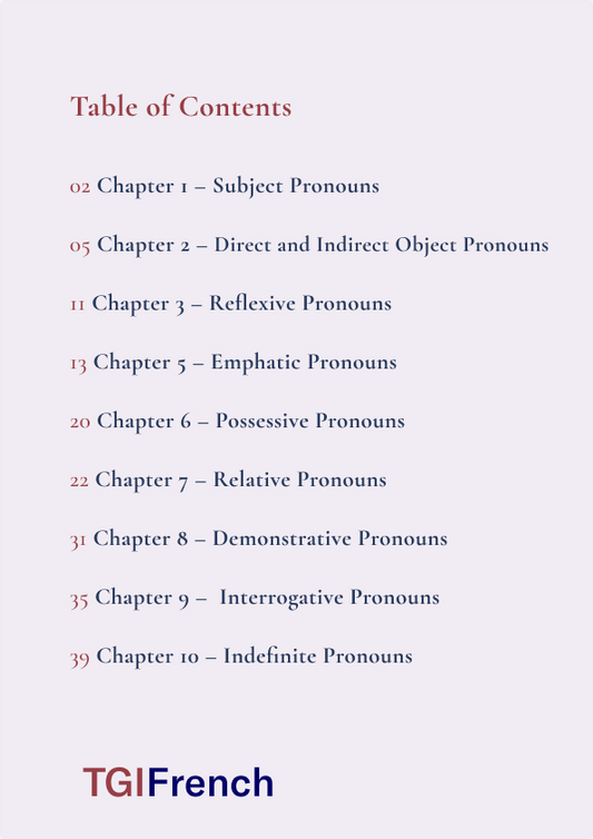 French Pronouns Mastery Pack