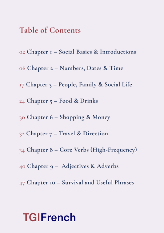 French Vocabulary Essentials A1
